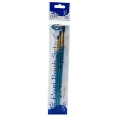 Набор кистей CENTRUM пони (№2, №4, №6), круглая, короткая ручка, 3 шт. голубой