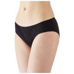 Lowry Трусы бикини средней посадки с кружевом, размер S, черный