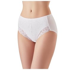 Lowry Трусы слипы макси средней посадки с кружевом, размер 5XL, белый