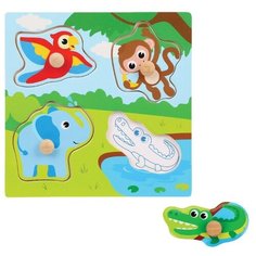 Рамка-вкладыш Mapacha Джунгли (76790), 4 дет. зеленый/голубой