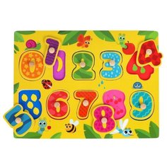 Рамка-вкладыш Mapacha Изучаем цифры (76788), 10 дет. желтый