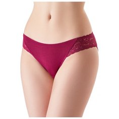 Lowry Трусы танга средней посадки с кружевом, размер S, вино