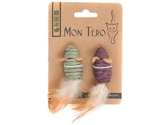 Игрушка для кошек Mon Tero Эко мышь с кошачьей мятой Green-Purple 51471