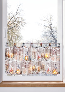 Занавеска кухонная с подсветкой и новогодним принтом Bonprix