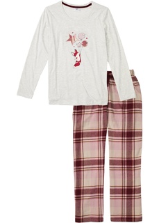 Пижама с фланелевыми брюками Bonprix