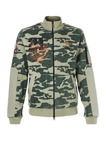 Толстовка из хлопка с камуфляжным принтом Aeronautica Militare