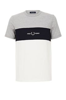 Футболка из хлопка с вышитым логотипом бренда Fred Perry