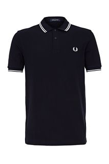 Футболка поло из хлопка темно-синего цвета Fred Perry