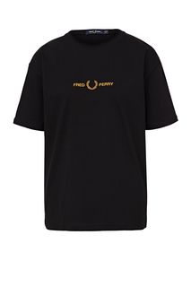 Футболка из хлопка с вышитым логотипом бренда Fred Perry