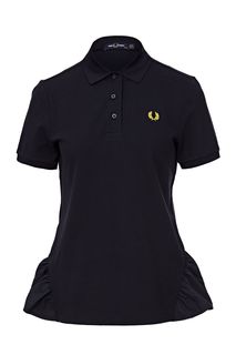 Синяя футболка поло с оборкой Fred Perry