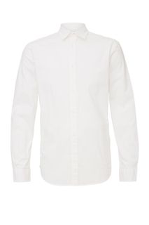 Белая хлопковая рубашка приталенного кроя Jack & Jones