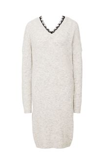 Трикотажное платье средней длины с кружевной вставкой Vero Moda