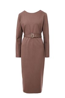 Трикотажное платье средней длины с треугольным вырезом Viaville