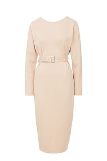 Трикотажное платье средней длины с треугольным вырезом Viaville