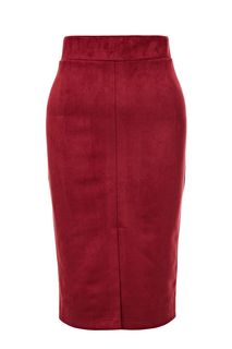 Облегающая юбка бордового цвета с разрезом Viaville