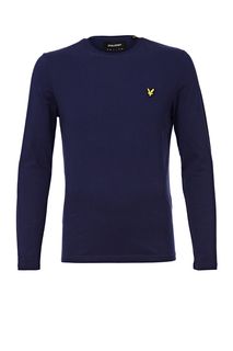 Однотонная хлопковая футболка с длинными рукавами Lyle & Scott