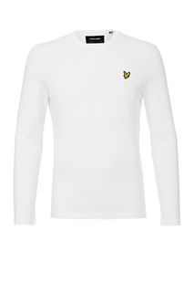 Однотонная хлопковая футболка с длинными рукавами Lyle & Scott