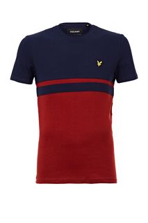 Двухцветная хлопковая футболка с круглым вырезом Lyle & Scott