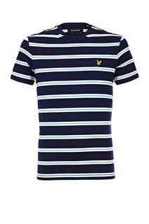 Синяя хлопковая футболка в полоску Lyle & Scott