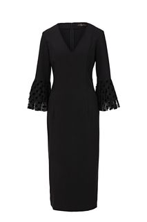 Облегающее черное платье с длинными рукавами Lussotico