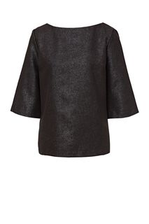 Черная блуза с серебристым принтом Lussotico