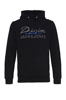 Черная толстовка с нашивками Jack & Jones