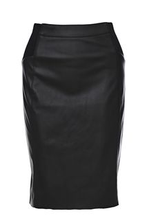 Облегающая черная юбка из экокожи Vero Moda