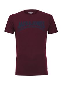 Футболка из хлопка с логотипом бренда Jack & Jones