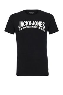 Футболка из хлопка с логотипом бренда Jack & Jones