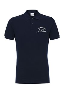 Синяя футболка поло с принтом Jack & Jones