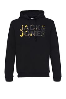 Черная толстовка с капюшоном Jack & Jones
