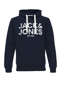 Синяя толстовка с логотипом бренда Jack & Jones