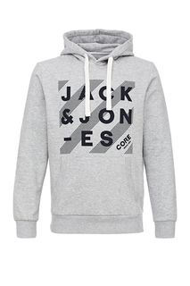 Серая толстовка с логотипом бренда Jack & Jones