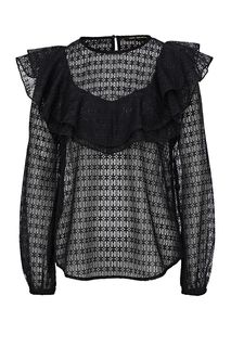 Черная кружевная блуза с застежкой на спине Love Republic