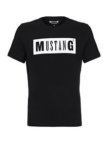 Черная футболка с логотипом бренда Mustang