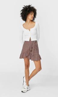 Stradivarius Мини-Юбка В Стиле Рустик Женская Коллекция Multicolor Xl