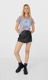 Stradivarius Футболка С Принтом Женская Коллекция Пестро-Серый L