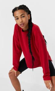 Stradivarius Футболка Из Мягкой Ткани Женская Коллекция Красный M