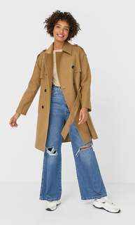 Stradivarius Драповый Тренч Женская Коллекция Multicolor M