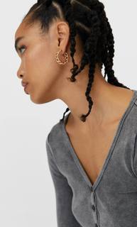 Stradivarius Кардиган С Эффектом Потертости Женская Коллекция Черный S