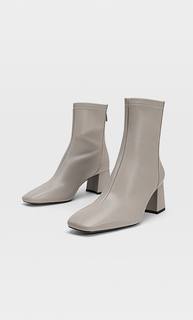 Stradivarius Ботильоны На Среднем Каблуке С Эластичным Голенищем Женская Коллекция Серый 37