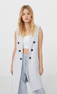 Stradivarius Длинный Жилет Женская Коллекция Пестро-Серый S