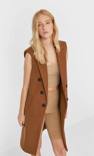 Stradivarius Длинный Жилет Женская Коллекция Коричневый M