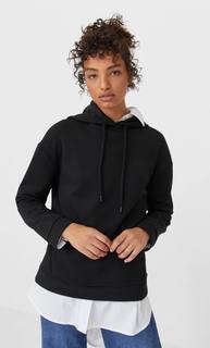 Stradivarius Базовое Худи Женская Коллекция Черный M