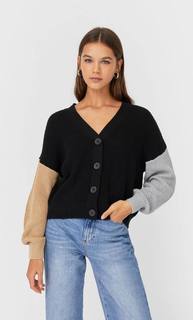 Stradivarius Кардиган Со Спущенными Плечевыми Швами Женская Коллекция Черный Xs