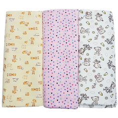 Пеленка Папитто трикотажная Футер для девочки 120х90 3 шт. 1235