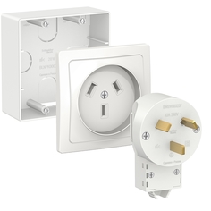 SE Blanca наруж Бел Комплект силовой 32 А, 250 В: розетка, вилка, подъемная коробка Schneider Electric