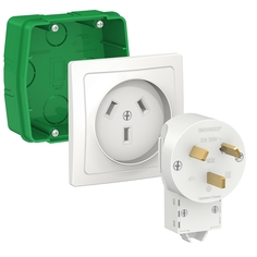 SE Blanca внутр Бел Комплект силовой 32 А, 250 В: розетка, вилка, монтажная коробка Schneider Electric