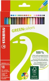 Набор цветных карандашей STABILO GREENcolors, 18 штук