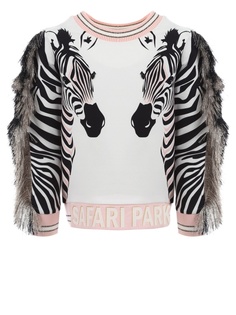 Джемпер с принтом Choupette 496852 цв.белый р.122